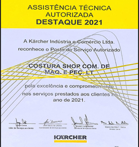 Certificado Kärcher de Assistência Técnica Destaque 2021